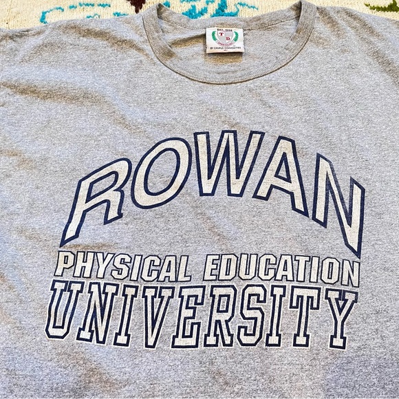 Vintage 80s Rowan University NJ Physical Education Single Stitch T Shirt XL - Picture 3 of 8